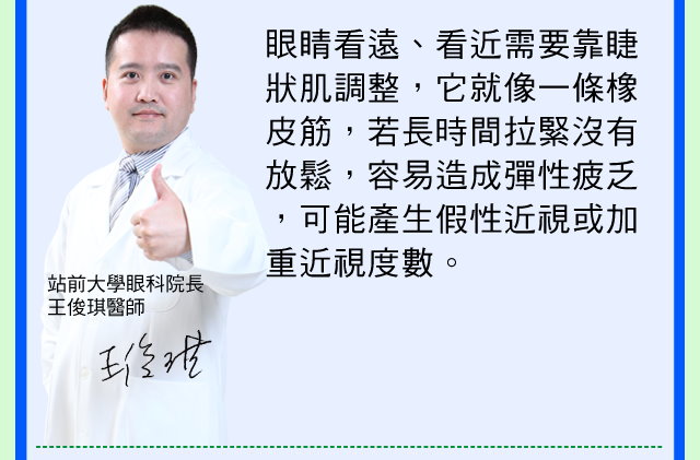 站前大學眼科院長 王俊琪醫師
